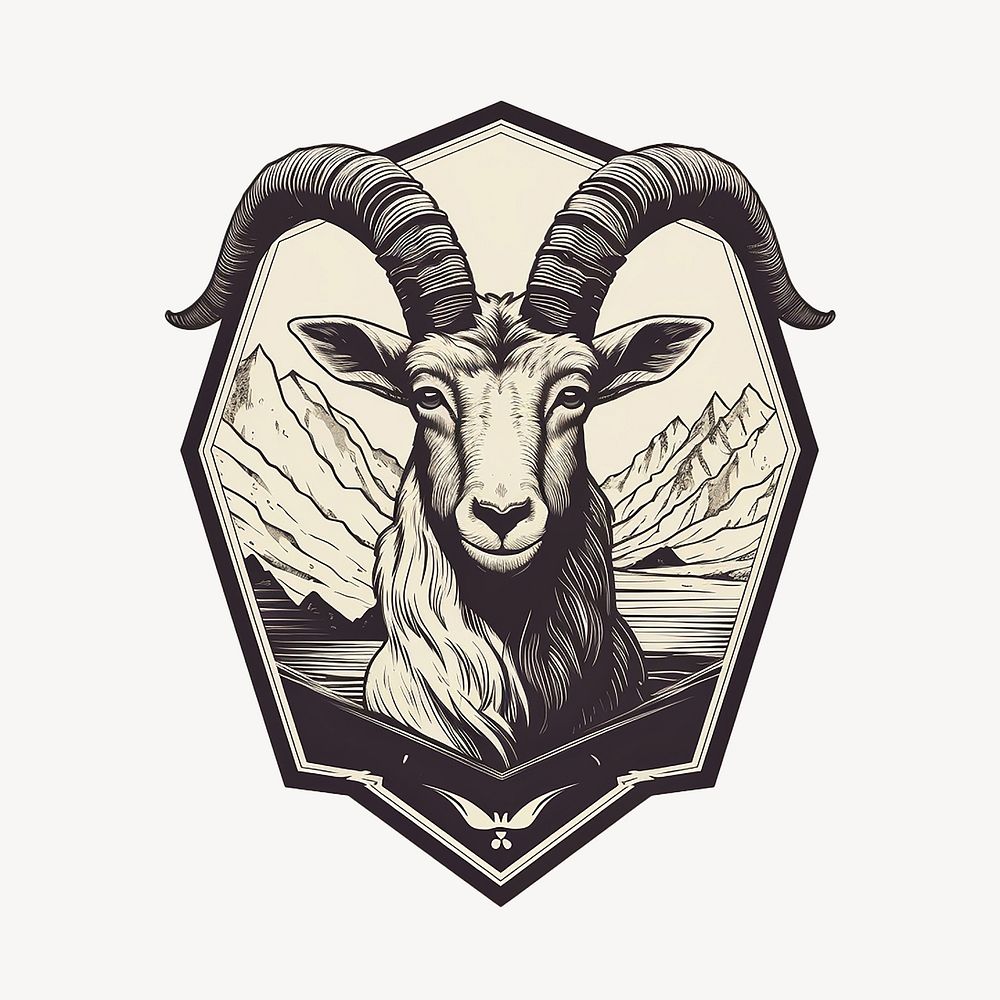 Goat logo livestock animal. AI generated Image by rawpixel.