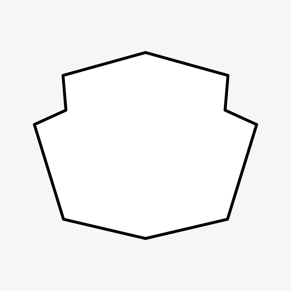 Simple white geometric badge vector