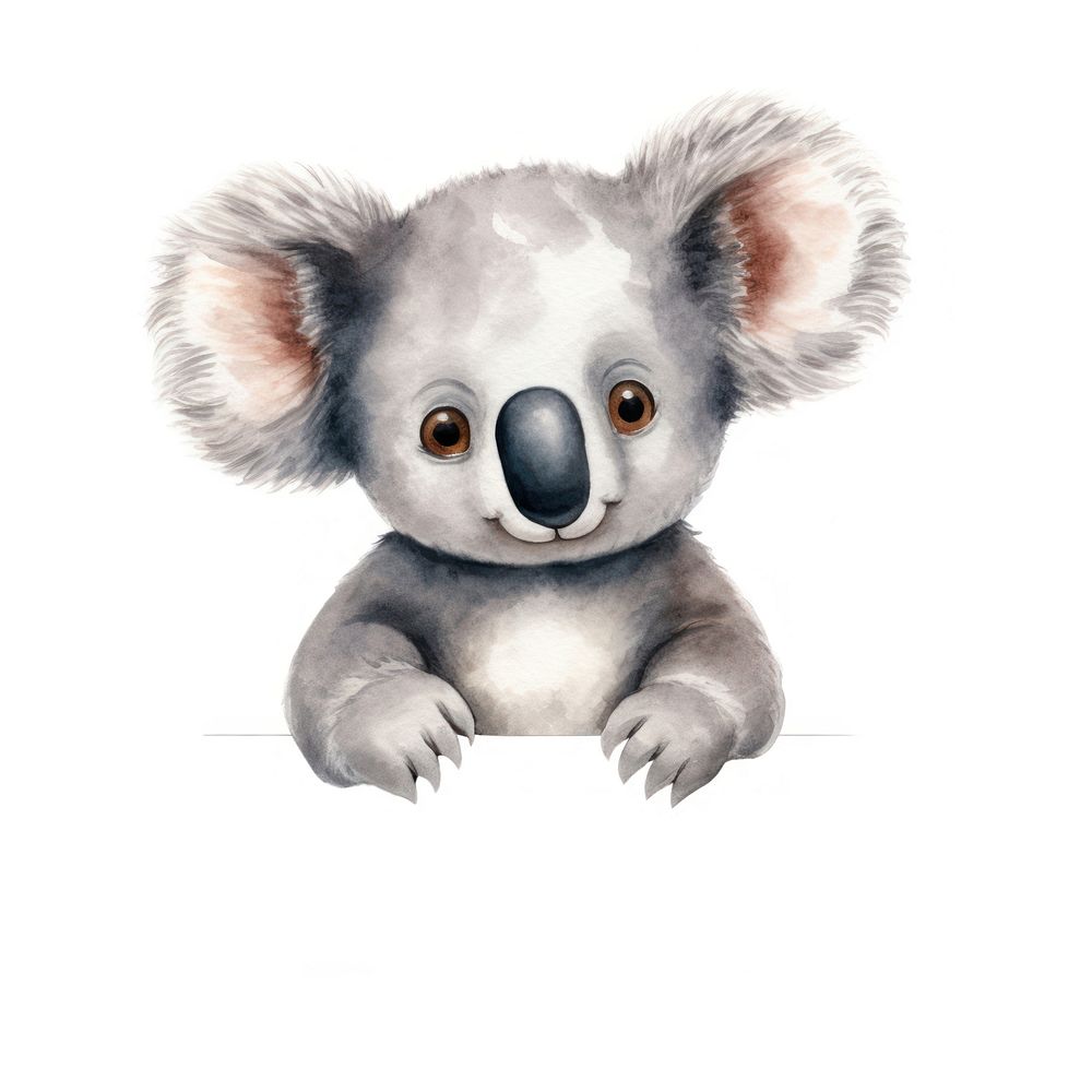 Peeking Koala showing emotion curious koala mammal cute. AI generated Image by rawpixel.