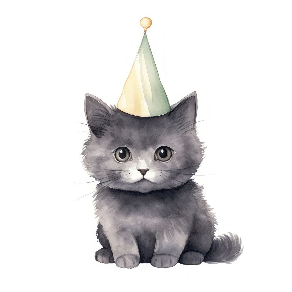 Gray cat mammal animal party. AI generated Image by rawpixel.