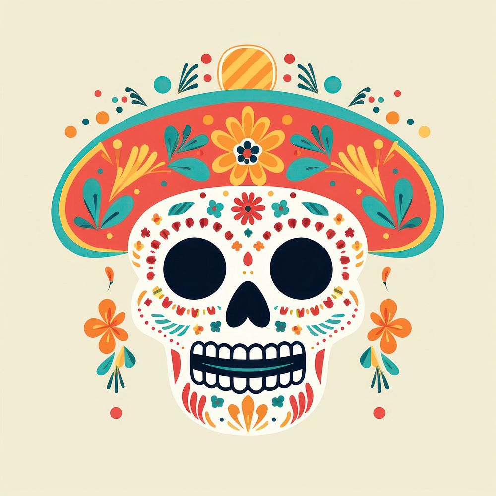 Skull graphics pattern art. AI generated Image by rawpixel.