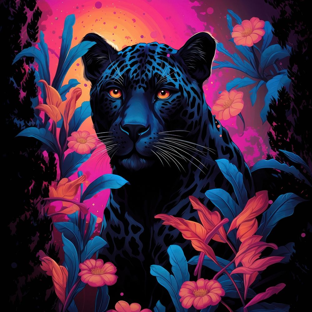 Jungle illustration leopard wildlife animal. 