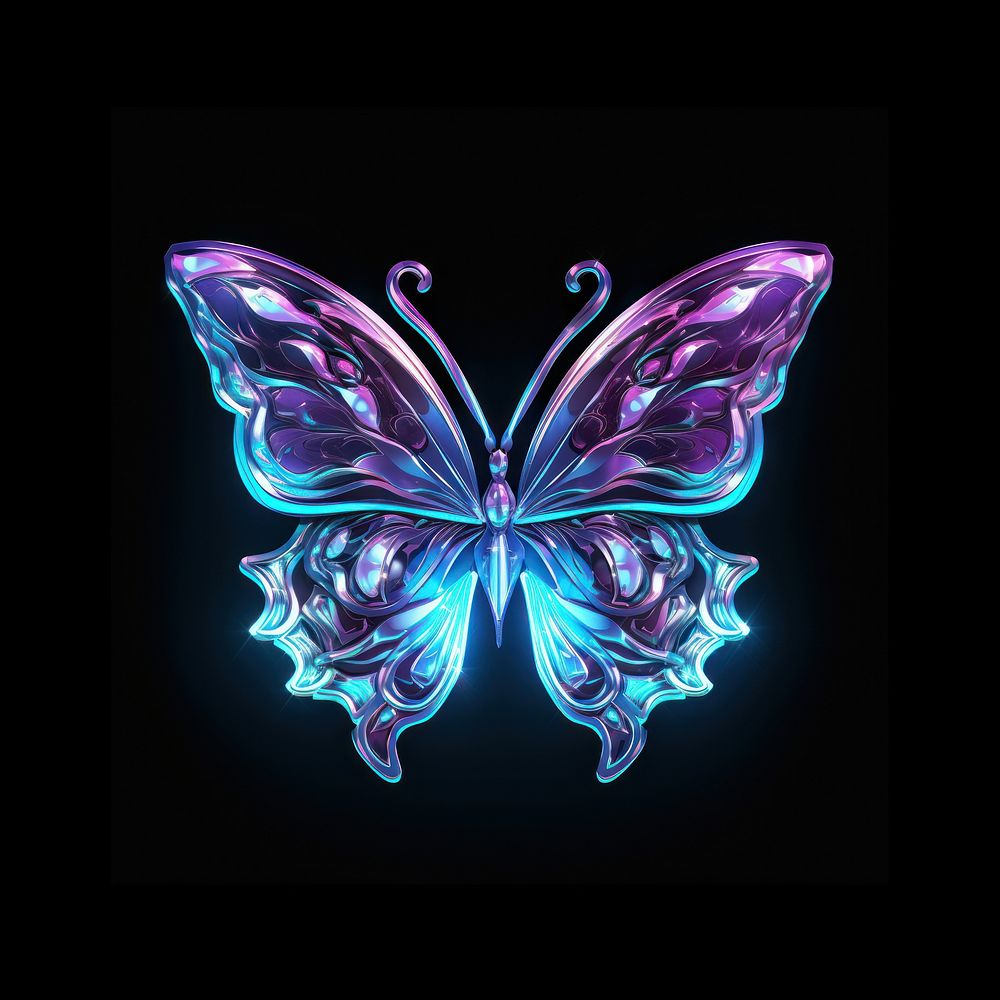 Butterfly purple illuminated creativity. AI generated Image by rawpixel.