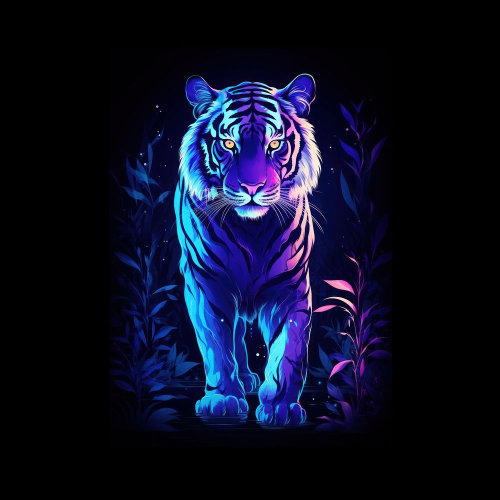 Wildlife animal mammal purple. AI generated Image by rawpixel.