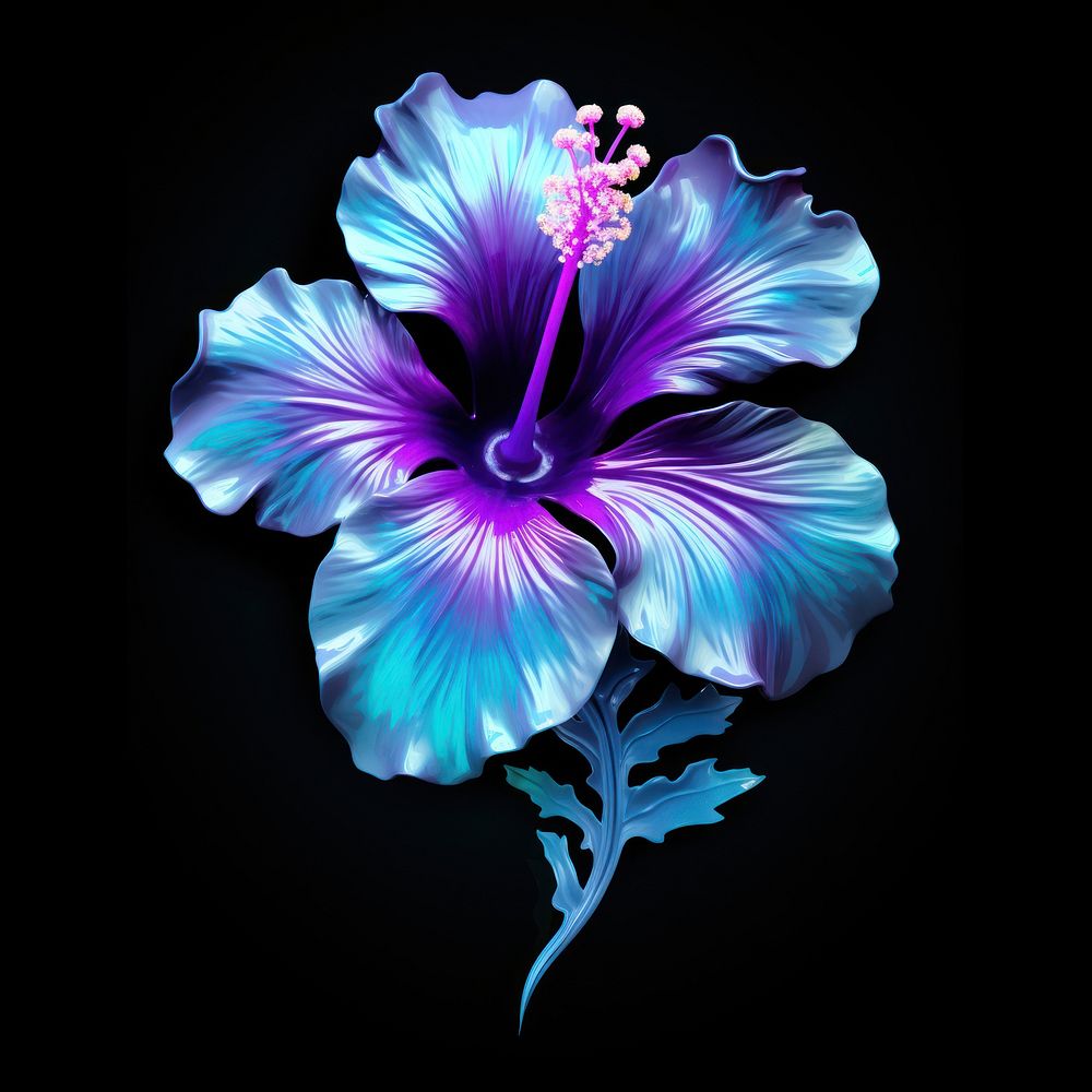 Hibiscus flower purple petal. AI generated Image by rawpixel.