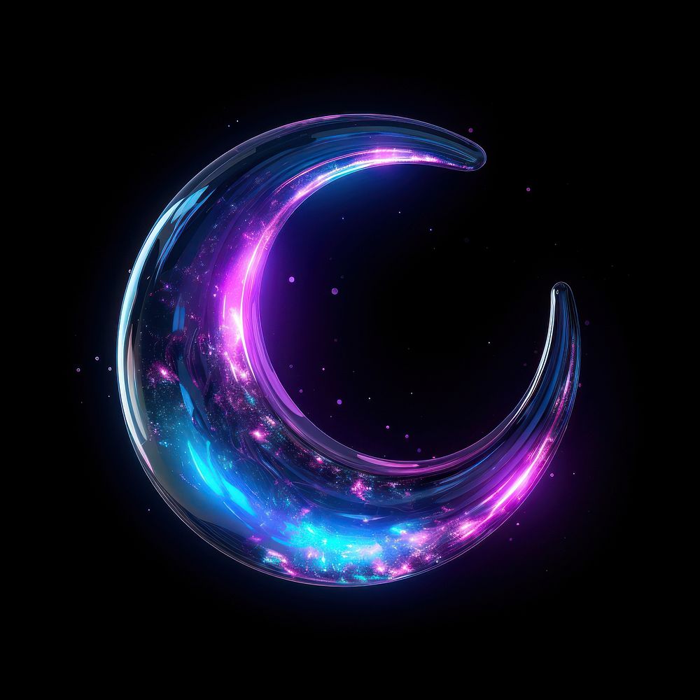 Neon moon light astronomy purple. AI generated Image by rawpixel.