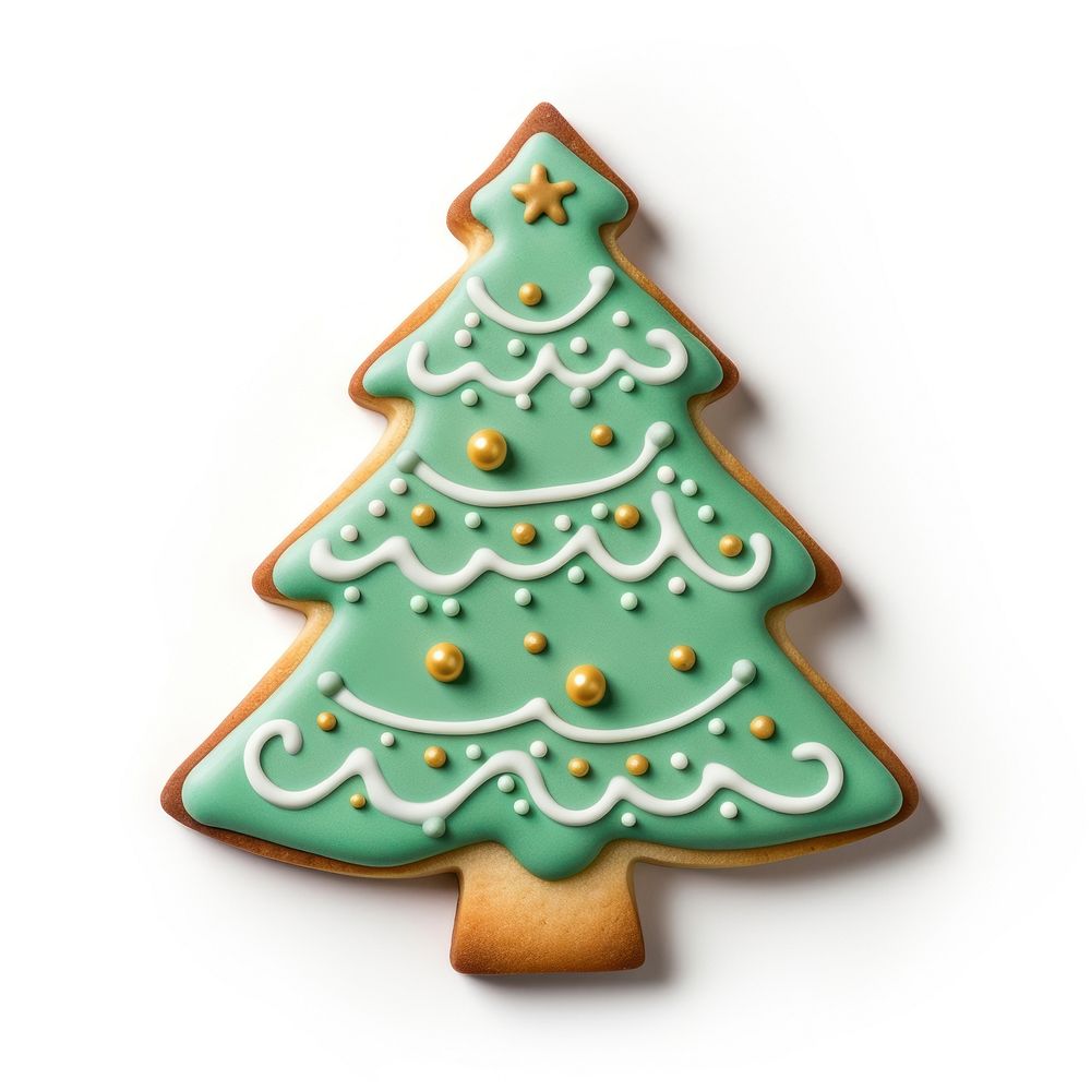 Christmas tree cookie gingerbread dessert icing. AI generated Image by rawpixel.