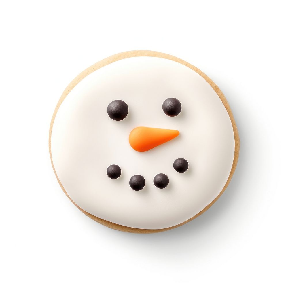 Snowman cookie dessert winter food. AI generated Image by rawpixel.