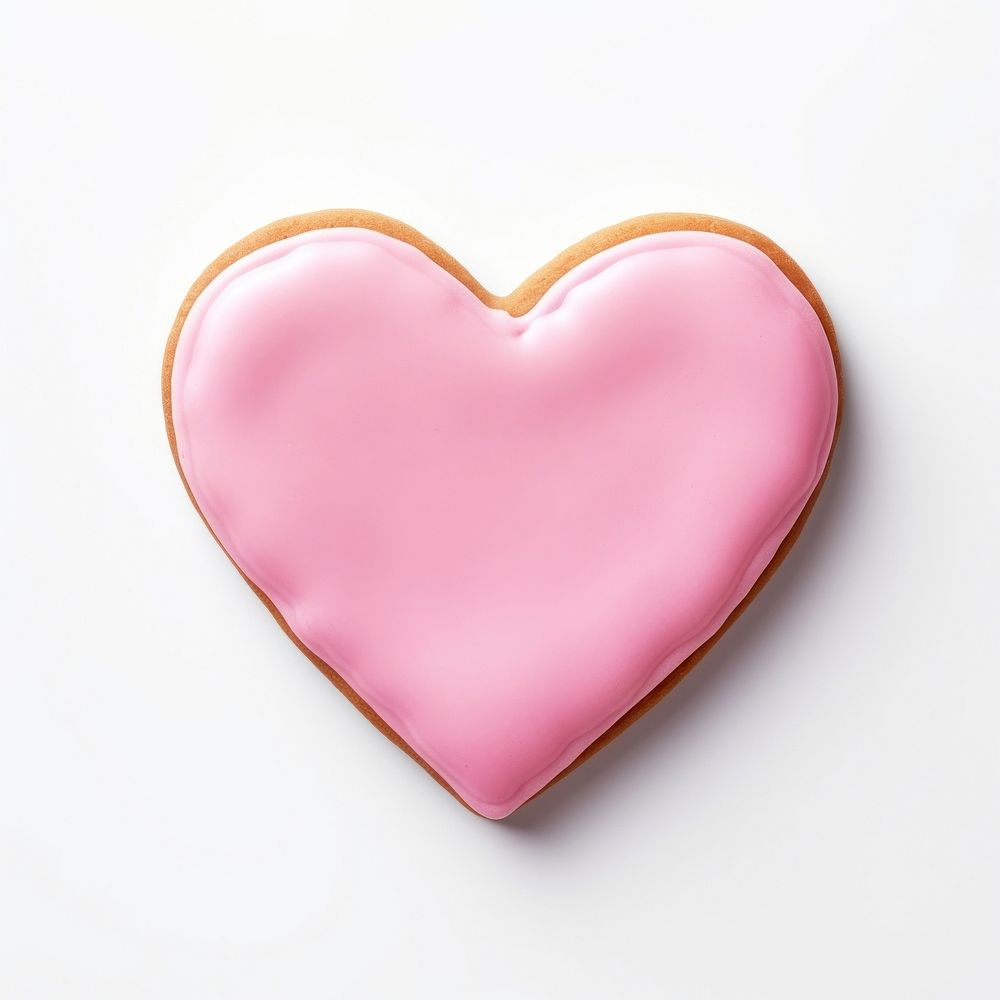 Pink heart cookie dessert icing food. AI generated Image by rawpixel.