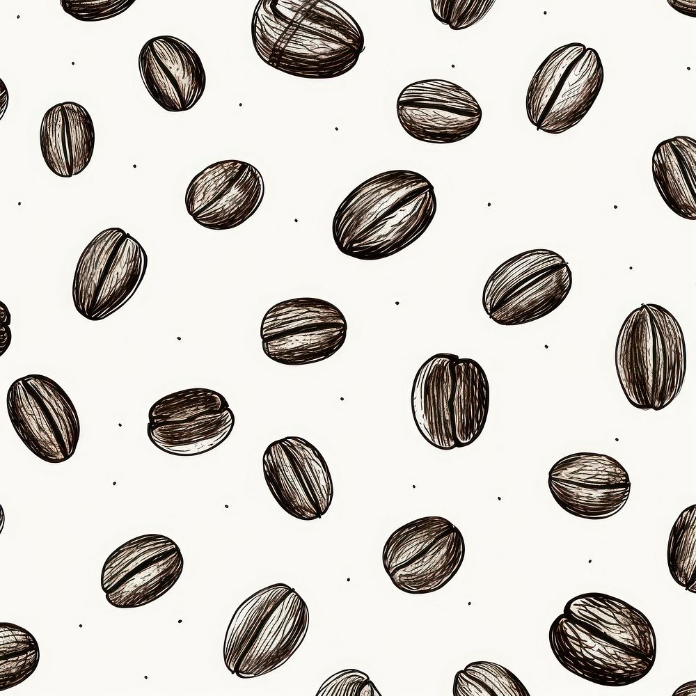 Backgrounds pattern coffee coffee bean. AI generated Image by rawpixel.