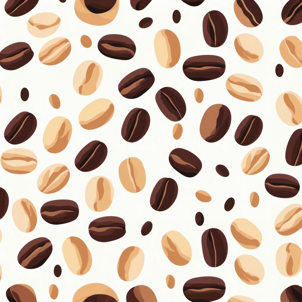 Pattern coffee coffee bean backgrounds. AI generated Image by rawpixel.