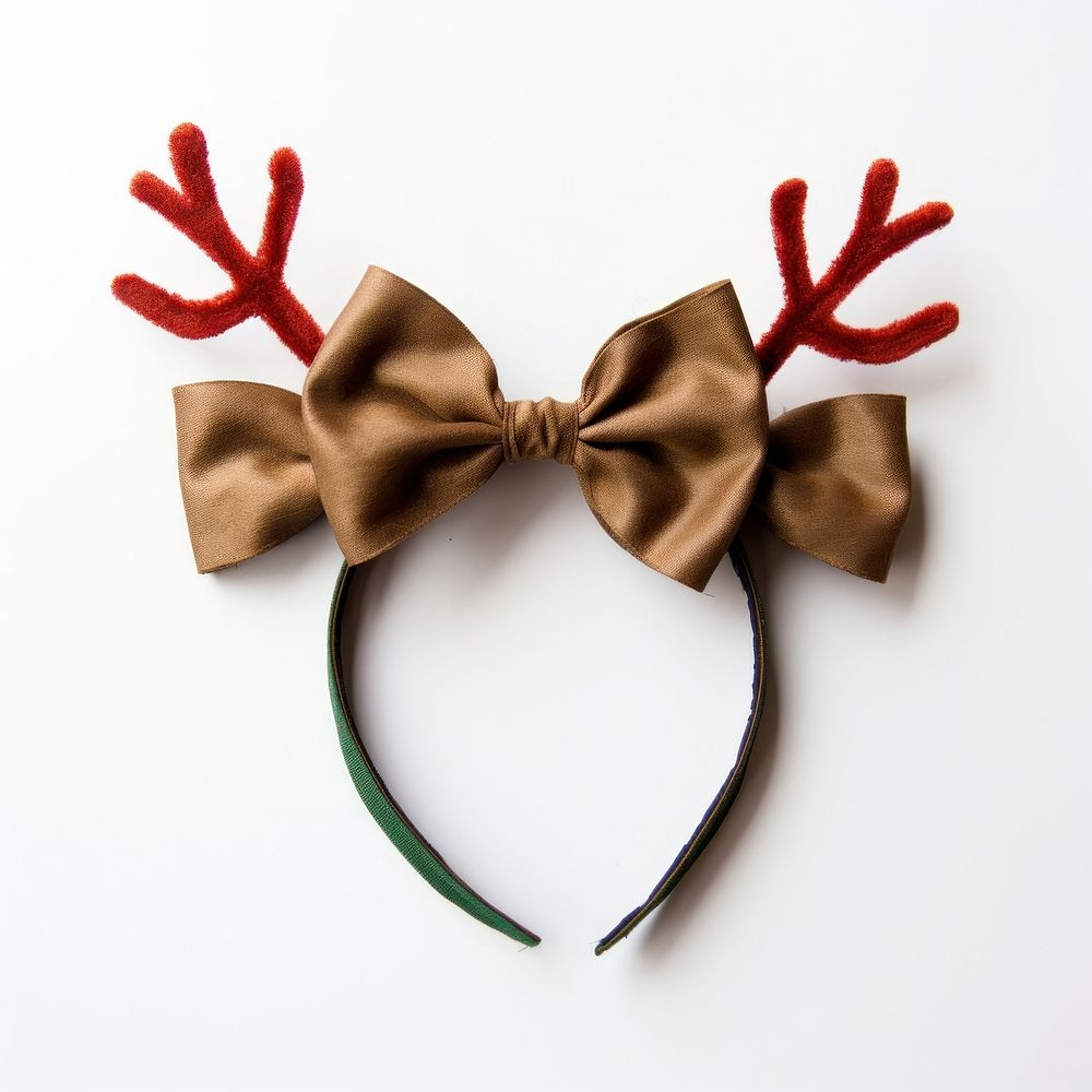 Christmas reindeer antler headwear bow white background celebration. AI generated Image by rawpixel.