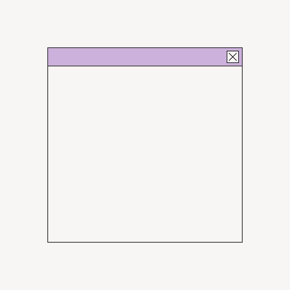 Purple pop-up window frame element