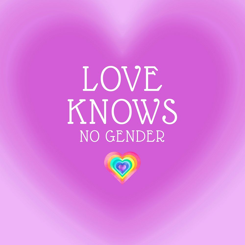 Love knows no gender  Instagram post template