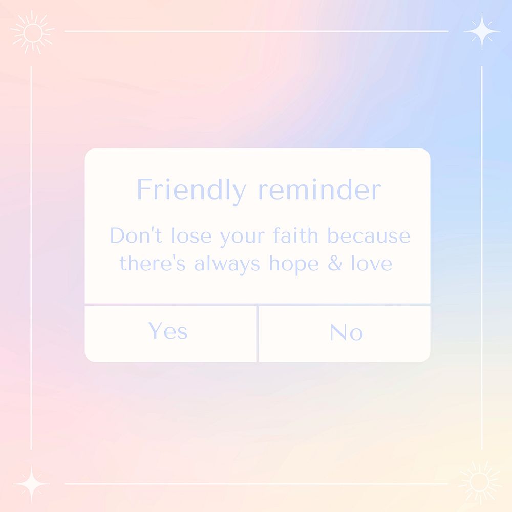 Friendly reminder quote Instagram post template