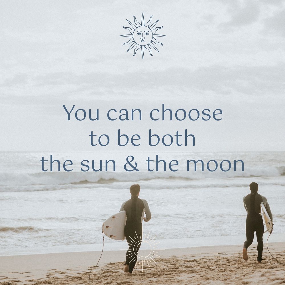 Sun and moon quote Instagram post template
