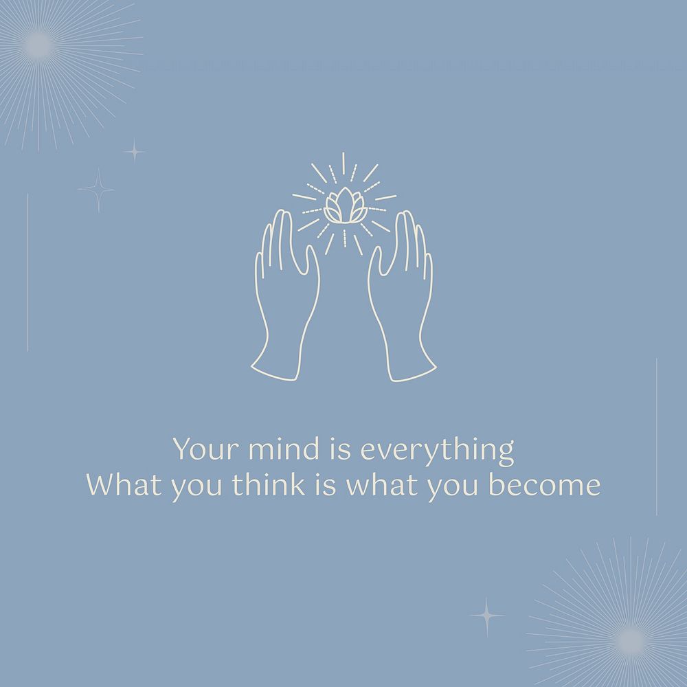 Positivity mind quote Instagram post template