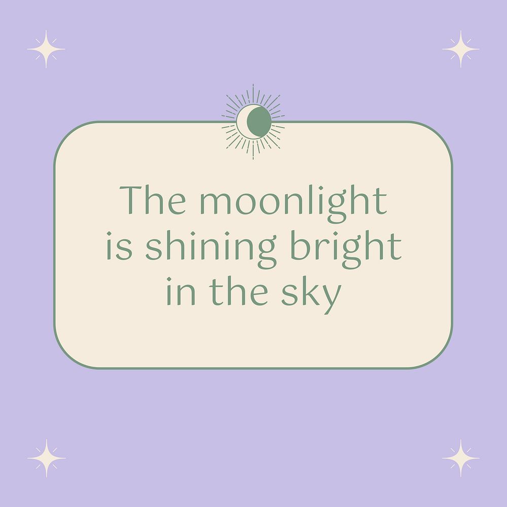 Moonlight quote Instagram post template