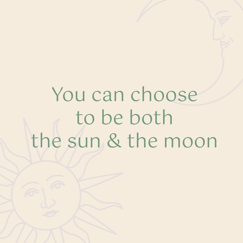 Sun and moon quote Instagram post template