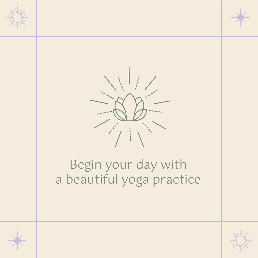 Positivity yoga quote Instagram post template