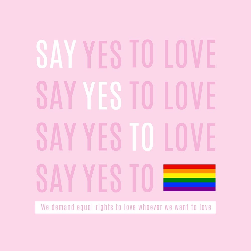 LGBTQ love, pink aesthetic design Instagram post template