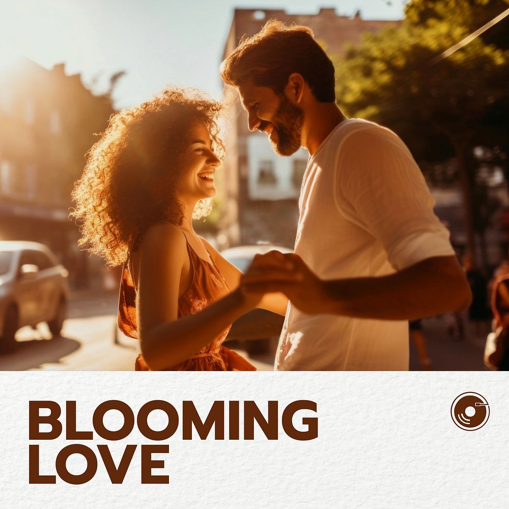 Blooming love playlist cover  Instagram post template