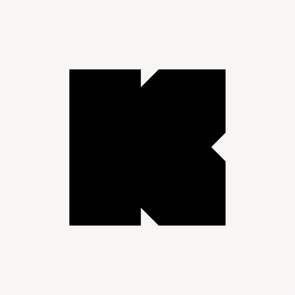 K alphabet shape illustration vector