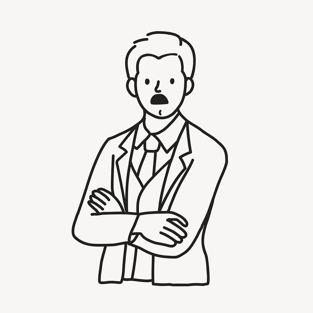 Businessman, doodle illustration vector