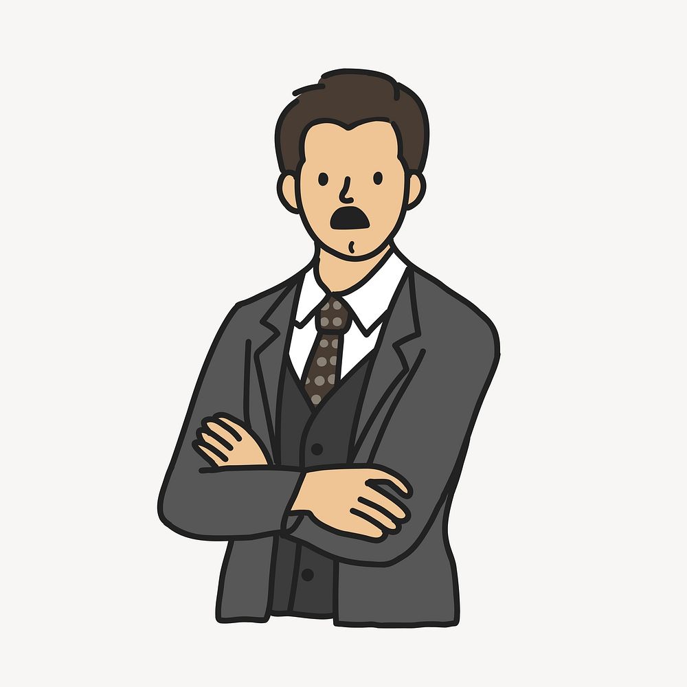 Businessman, doodle illustration vector