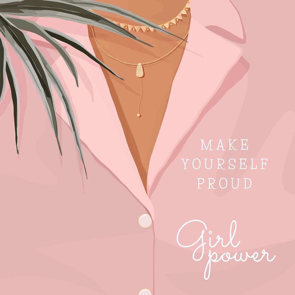 Girl power quote Instagram post template