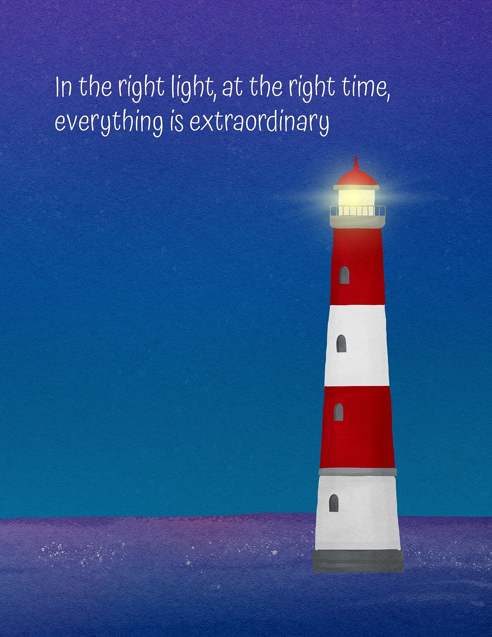 Watercolor lighthouse poster template