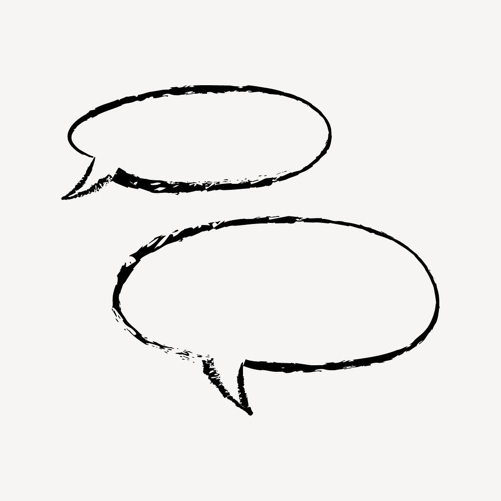 Speech bubble doodle, illustration vector