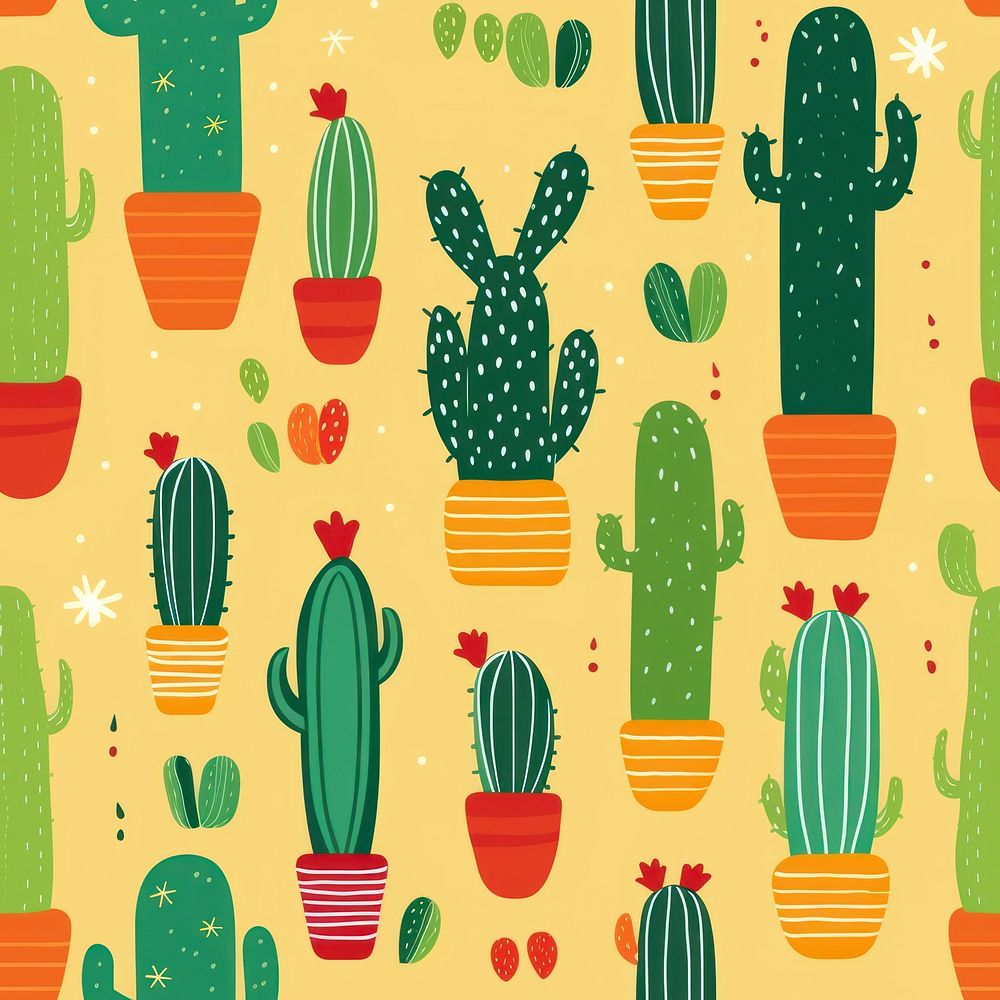 Cactus pattern backgrounds plant. AI generated Image by rawpixel.