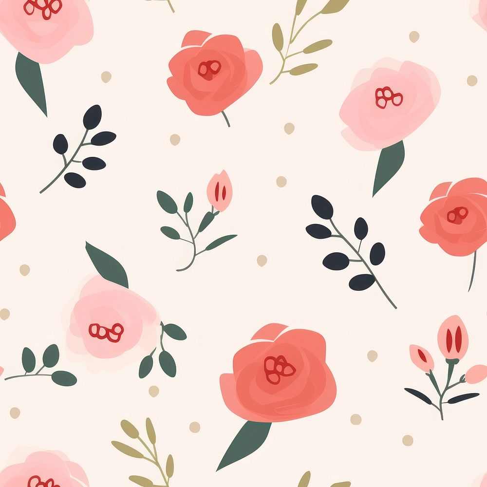 Rose flower pattern backgrounds plant. AI generated Image by rawpixel.