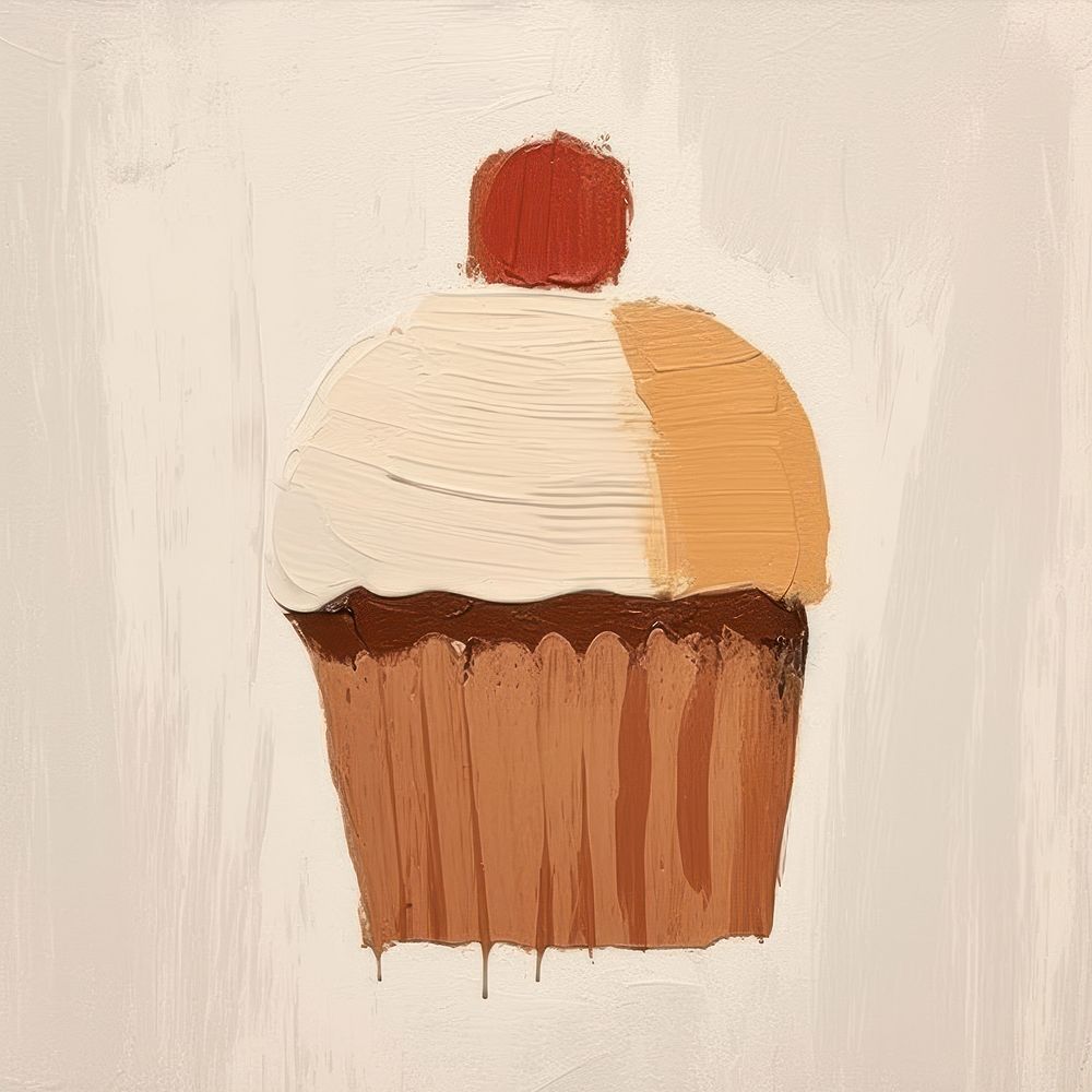 Brown cupcake art dessert food. AI generated Image by rawpixel.