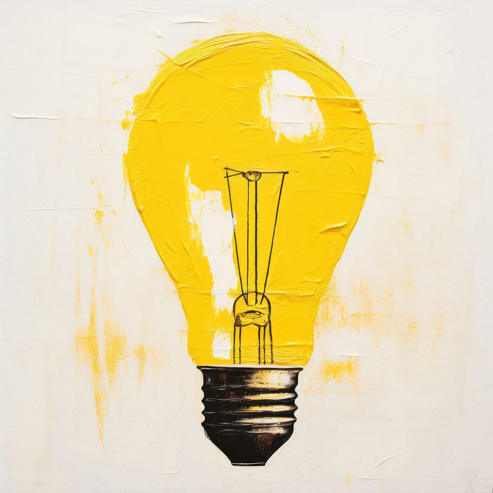Yellow light bulb shape lightbulb electricity innovation. AI generated Image by rawpixel.