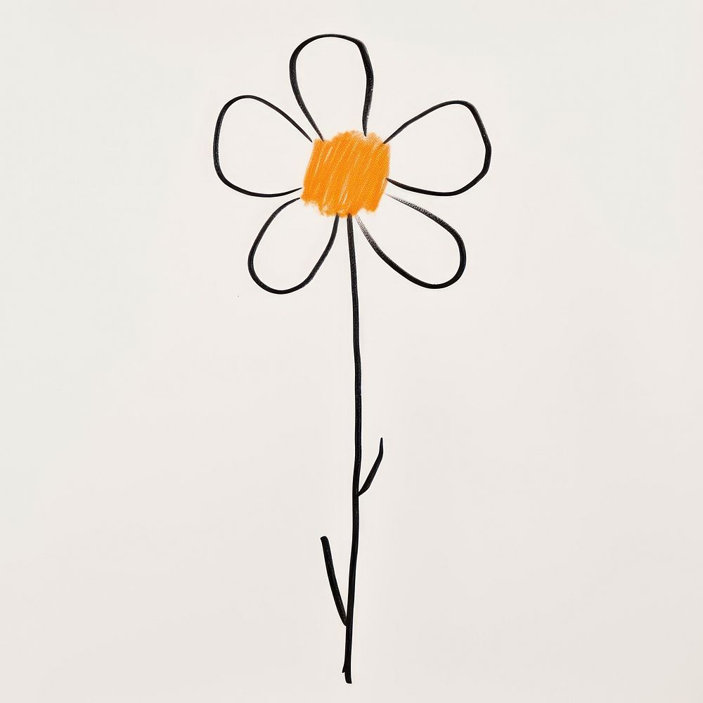 Flower drawing petal plant. AI generated Image by rawpixel.
