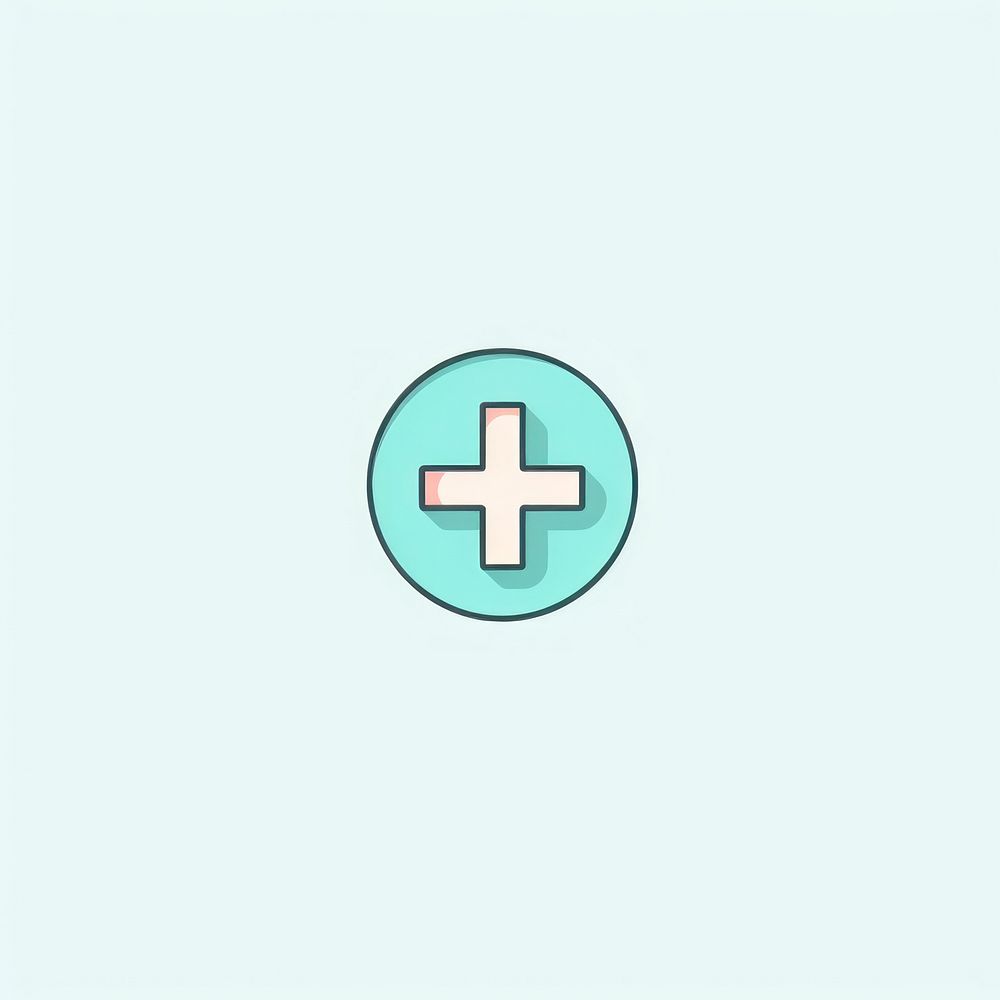 Health symbol logo turquoise. AI generated Image by rawpixel.