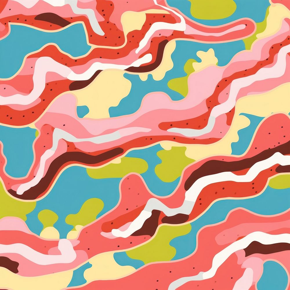 Vibrant bacon pattern abstract backgrounds creativity. AI generated Image by rawpixel.