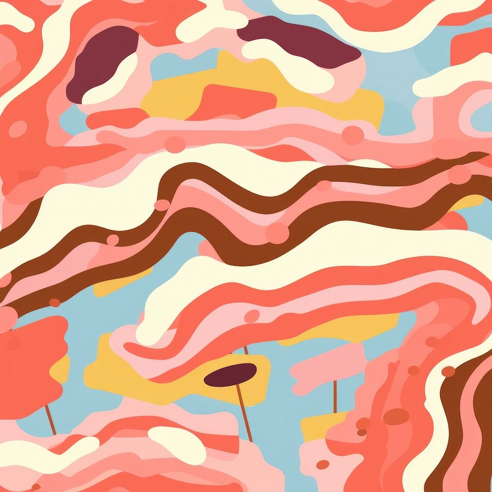 Vibrant bacon pattern abstract painting backgrounds. AI generated Image by rawpixel.