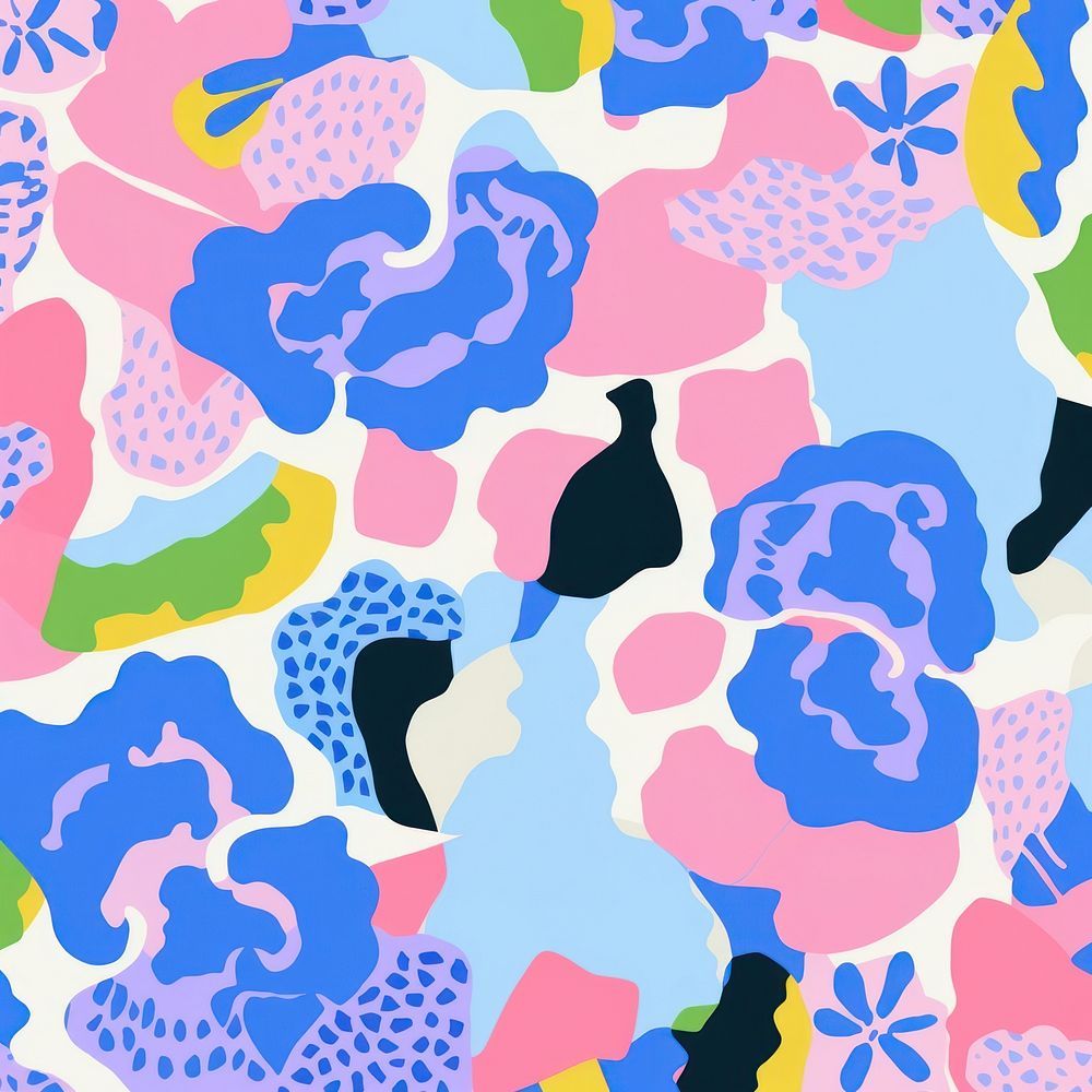 Vibrant hydrangea pattern abstract graphics art. AI generated Image by rawpixel.