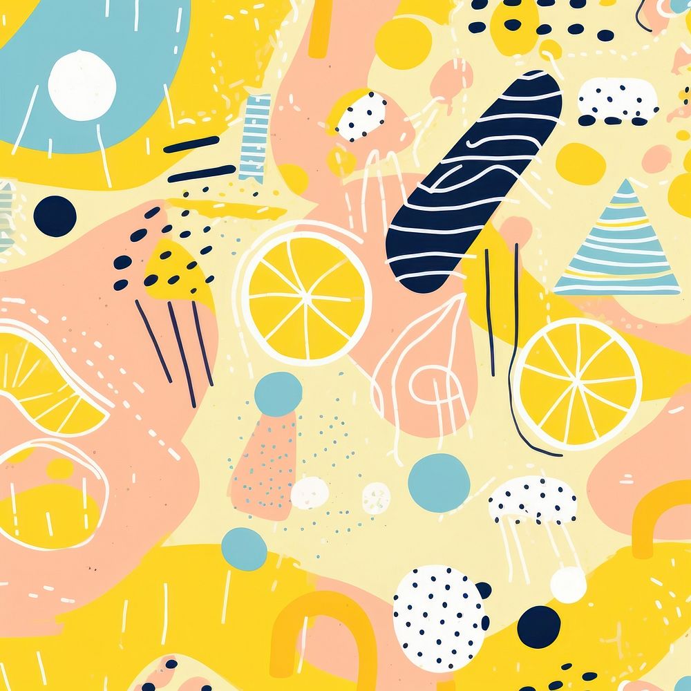 Vibrant lemon pattern abstract graphics fruit. AI generated Image by rawpixel.