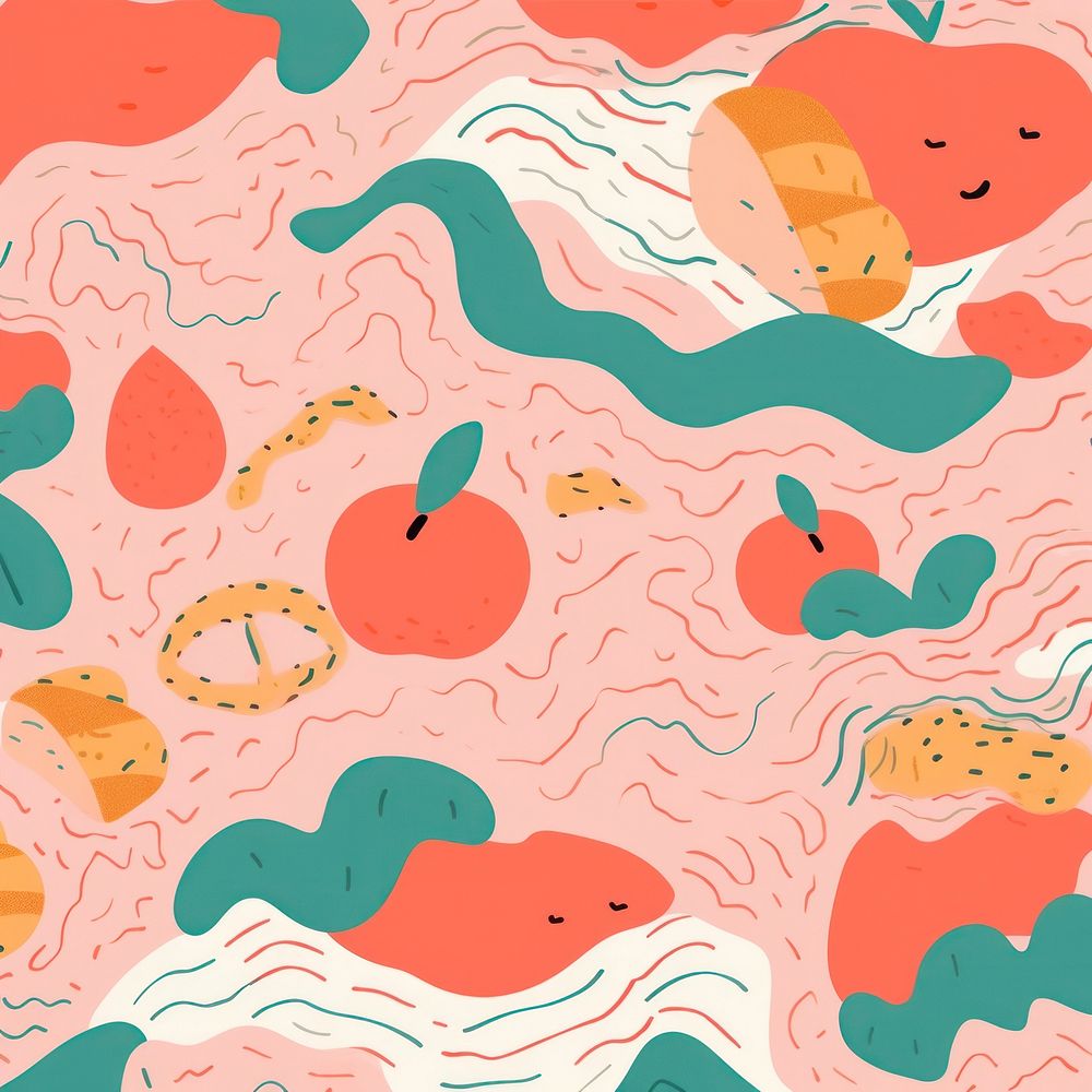Vibrant peach pattern backgrounds creativity painting. AI generated Image by rawpixel.