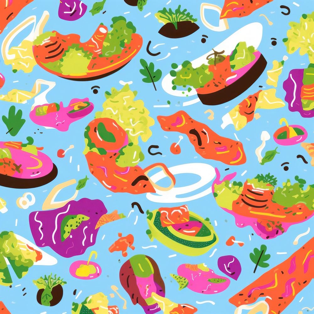Vibrant salad pattern graphics backgrounds vegetable. AI generated Image by rawpixel.