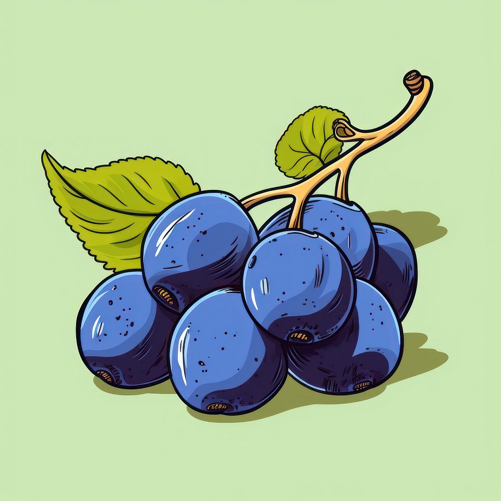 Blueberry grapes fruit plant. AI generated Image by rawpixel.