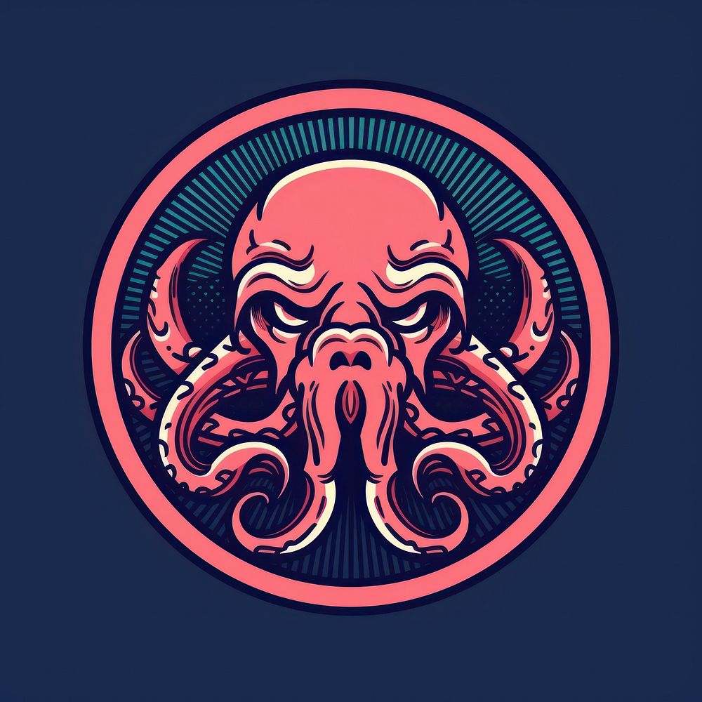 Octopus logo animal art. AI generated Image by rawpixel.