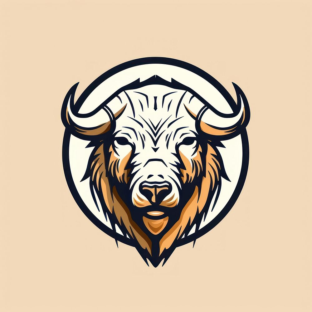 Buffalo logo animal mammal. AI generated Image by rawpixel.