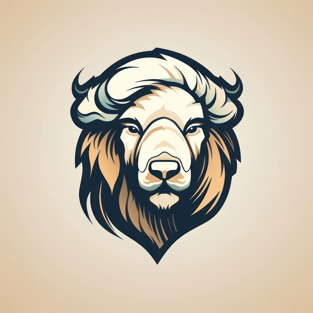 Buffalo logo mammal animal. AI generated Image by rawpixel.