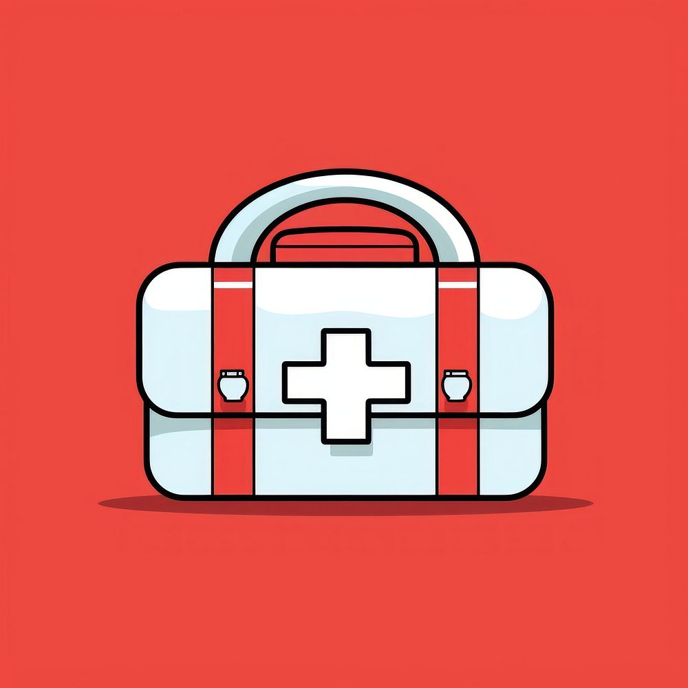First aid kit logo bag accessories. AI generated Image by rawpixel.