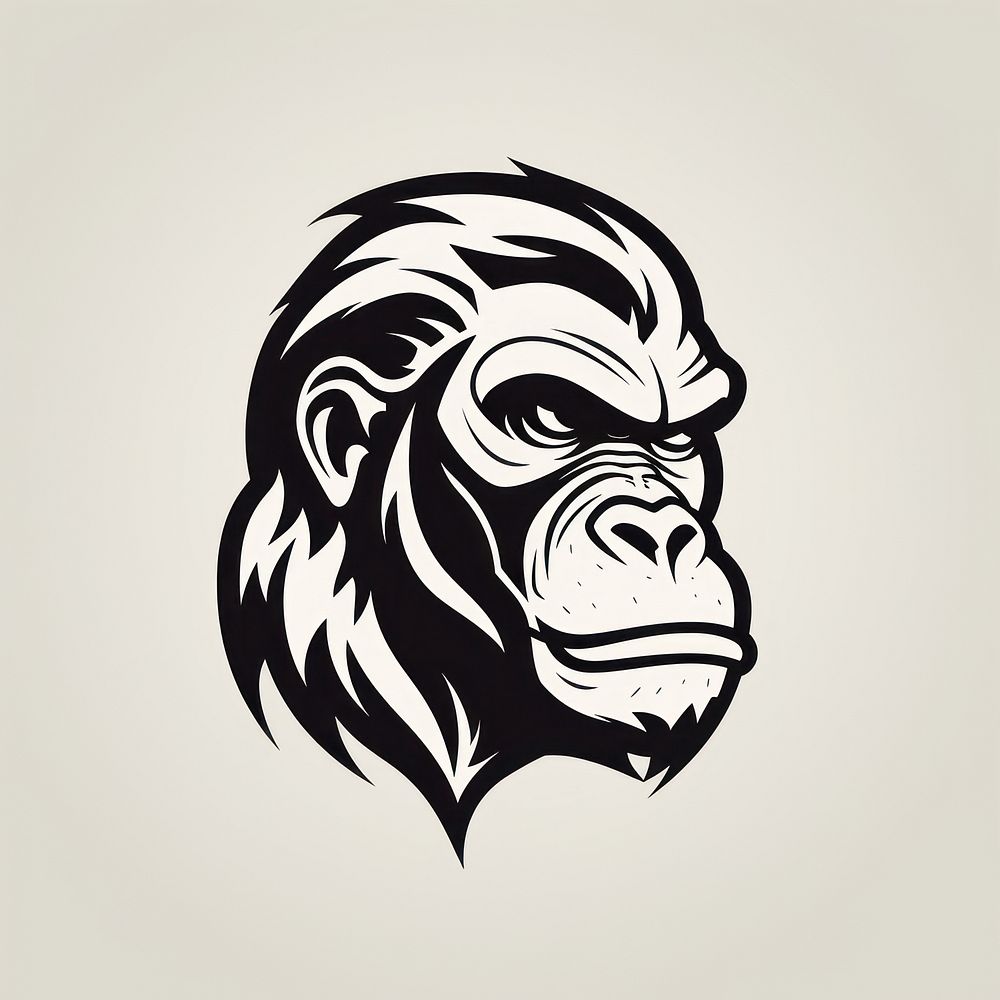 Gorilla logo animal mammal. AI generated Image by rawpixel.